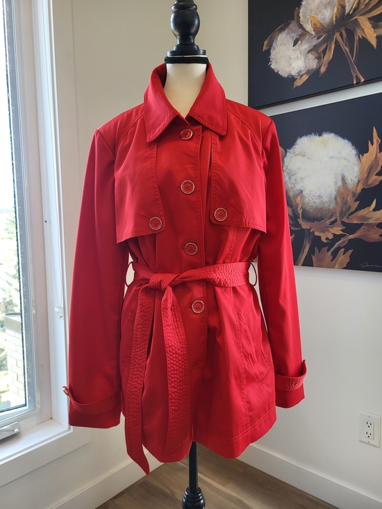 le chateau Jackets & Blazers - ❤️ le château Classic Red Trench Coat with Belt